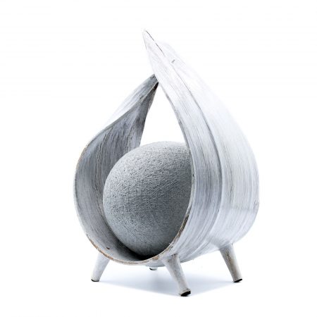 Lampe bois de coco - Blanc patiné