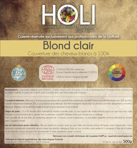 coloration végétale professionnelle Blond clair
