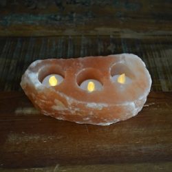 Bougeoir pierre de sel – Bloc 3 bougies
