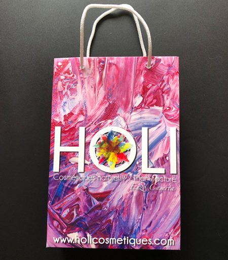 Lot de 10 sacs shopping Holi - "Tableau abstrait rose"