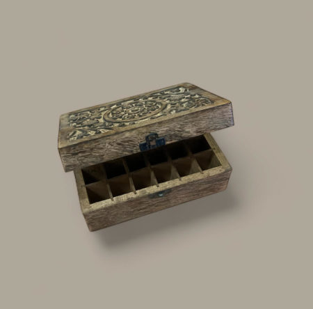 Coffret de rangement en bois pour huiles essentielles